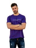 Tresor 205090 Ανδρική Μπλούζα Κοντομάνικη T-Shirt Με Τύπωμα Σε Κανονική Γραμμή Μοβ