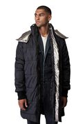 Stefan 7548 Men's Long Puffer Jacket With Hood Dark Blue