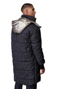 Stefan 7548 Men's Long Puffer Jacket With Hood Dark Blue