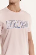 EDWARD Ivar Ανδρική Μπλούζα Κοντομάνικη T-Shirt Με Τύπωμα Σε Κανονική Γραμμή Ροζ/Σομον