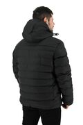 New York Loyd Ανδρικό Μπουφάν Ματ Δερμάτινο Matte Puffer Jacket Σε Κανονική Γραμμή Μαύρο