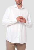 Pre End Lucas Men's Shirt Monochrome With Special Weave Regular Line White