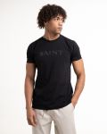 Martini 70954 Ανδρική Μπλούζα Κοντομάνικη T-Shirt Ελαστική Με Σχέδιο Σε Μεσάτη Γραμμή Μαύρη