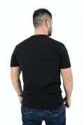 Yes Zee T763/TA01 Ανδρική Μπλούζα Κοντομάνικη T-Shirt Μονόχρωμη Ελαστική Σε Μεσάτη Γραμμή Μαύρη