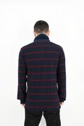 Side Effect 1010 Men's Blouse Long Sleeve Striped Regular Line Blue