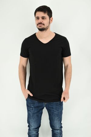 Vortex 03-221 Men's T-Shirt Monochrome Slim Fit Black