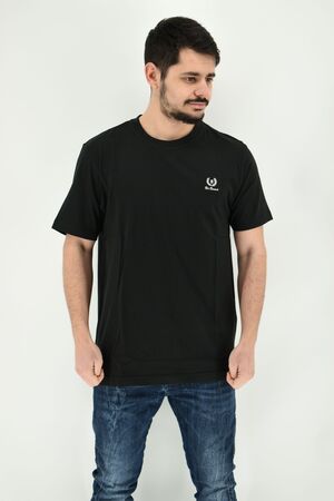 Be Board 908 Men's T-Shirt Monochrome Regular Straight Line Black