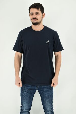 Be Board 908 Men's T-Shirt Monochrome Regular Straight Line Dark Blue