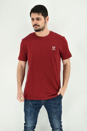 Be Board 908 Men's T-Shirt Monochrome Regular Straight Line Bordeaux