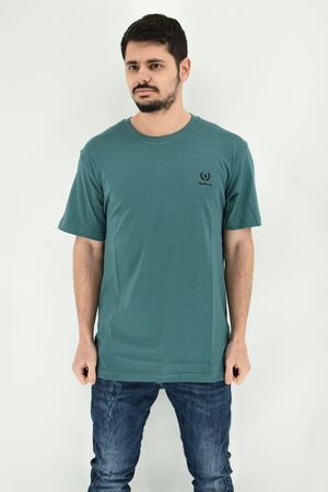 Be Board 908 Men's T-Shirt Monochrome Regular Straight Line Green