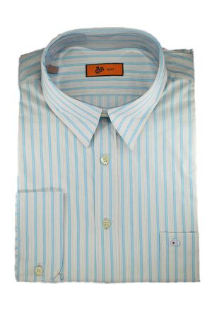 Dur Wide-177 Men's Shirt Striped Long Sleeve Slim Fit White-Blue