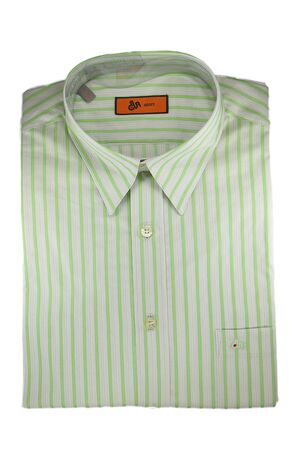 Dur Wide-177 Men's Shirt Striped Long Sleeve Slim Fit White-Green