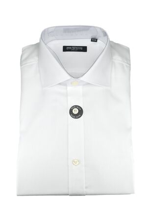 Pre End Lucas Men's Shirt Monochrome With Special Weave Regular Line White