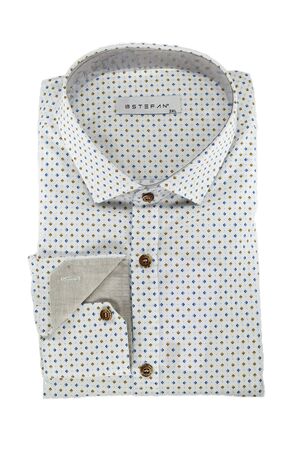 Stefan 9041 Men's Shirt With Micro Design Slim Fit White