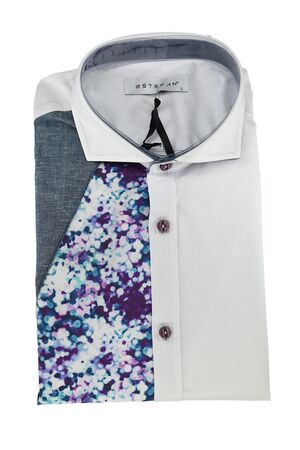 Stefan 9045 Men's Shirt With Design Slim Fit White