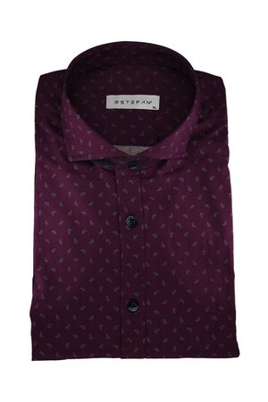 Stefan 9029 Men's Shirt With Micro Design Lahuri Slim Fit Purple