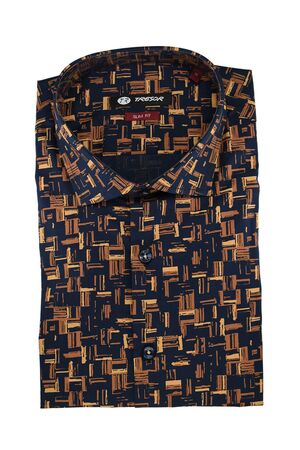 Tresor 33-9110 Men's Shirt With Design Slim Fit Blue - Tampa