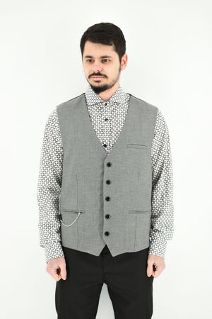 Tresor 9542 Men's Vest Slim Fit Gray