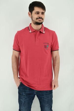 Be Board 12L9601 Men's Blouse Short Sleeve Polo Pique Regular Line Red