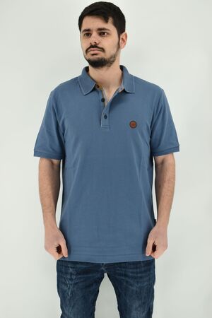 Side Effect 1578-3 Men's Blouse Short Sleeve With Weave Blister Regular Line Blue-Ruff