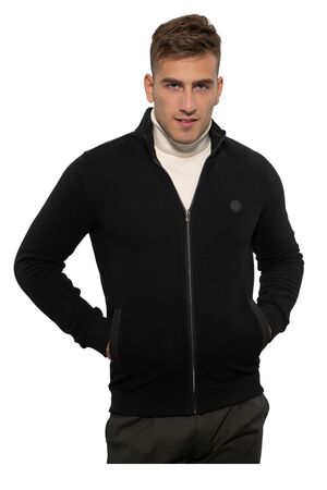 Side Effect ZK1671 Men's Cotton Cardigan Medium Fit Black