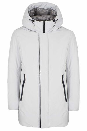 Yes Zee 0843-NT00 Men's Long Jacket With Hood White