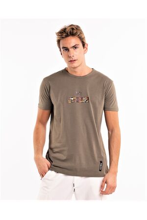 Martini 70884 Ανδρική Μπλούζα Κοντομάνικη T-Shirt Με Τύπωμα Σε Κανονική Γραμμή Χακί