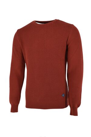 Side Effect CL2246 Men's Knitted O Neck Sweater Red