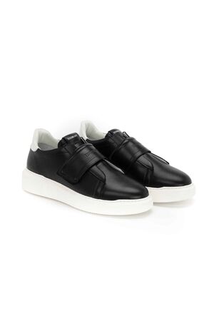 Fenomilano 3083 Ανδρικά Δερμάτινα Παπούτσια Sneakers Μαύρα