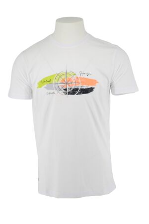 Be Board 32H9708 Ανδρική Μπλούζα Κοντομάνικη T-Shirt Με Τύπωμα Σε Κανονική Γραμμή Λευκό