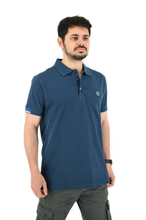 Be Board 32L9606 Ανδρική Μπλούζα Polo Μονόχρωμη Σε Κανονική Γραμμή Μπλε