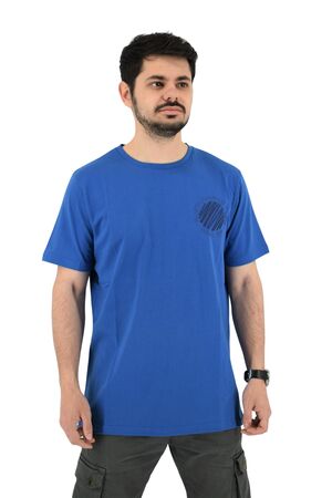 Real Brand 237 Ανδρική Μπλούζα Κοντομάνικη T-Shirt Με Τύπωμα Στο Στήθος Σε Κανονική Γραμμή Ταμπά / Κίτρινο