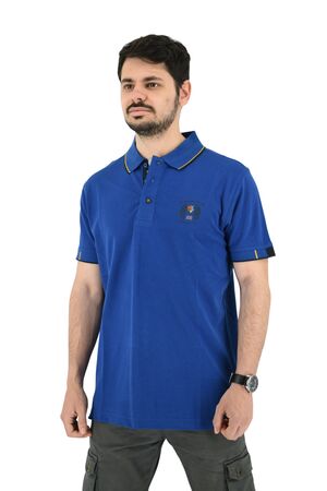 Be Board 32L9601 Ανδρική Μπλούζα Polo Μονόχρωμη Σε Κανονική Γραμμή Μπλε Ρουά