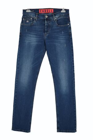 Cabell 333-2D Ανδρικό Παντελόνι Jean Ελαστικό Με Ξέβαμμα Και Φθορές Σε Κανονική Γραμμή Μπλε