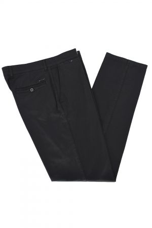 LCDN PIMA Ανδρικό Παντελόνι Chinos Πικέ Ελαστικό Με Πλάγια Τσέπη Σε Κανονική Γραμμή Μαύρο