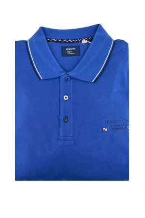 Be Board 42L9603 Ανδρική Μπλούζα Polo Με Σχέδιο Σε Κανονική Γραμμή (Υπερμέγεθος) Μπλε Ρουά