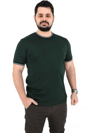 Side Effect RS-4246  Ανδρική Μπλούζα Κοντομάνικη T-Shirt Ελαστική Μονόχρωμη Σε Κανονική Γραμμή Πράσινη