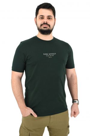 Side Effect RS-4243 Ανδρική Μπλούζα Κοντομάνικη T-Shirt Ελαστική Με Τύπωμα Σε Κανονική Γραμμή Πράσινη