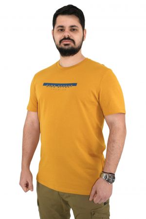 Side Effect RS-4242 Ανδρική Μπλούζα Κοντομάνικη T-Shirt Με Τύπωμα Σε Κανονική Γραμμή Κίτρινη