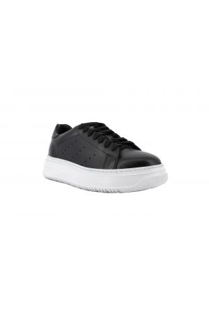 Fenomilano 3099 Ανδρικά Δερμάτινα Παπούτσια Sneakers Μαύρα