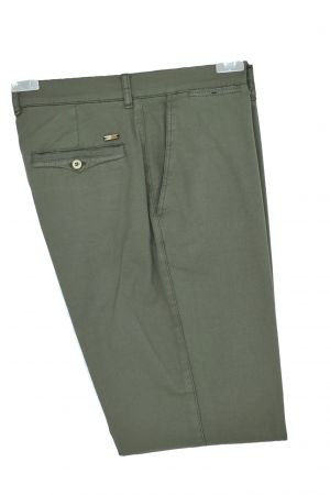 LCDN PIMA Ανδρικό Παντελόνι Chinos Πικέ Ελαστικό Με Πλάγια Τσέπη Σε Κανονική Γραμμή Χακί / Λαδί