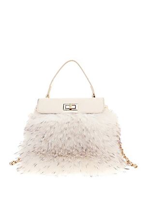 Bag to Bag Γούνινη Τσάντα Χειρός Σε Μπεζ Χρώμα - QS05