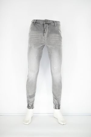 Profil 2013 Men's Pants Jeans Washed Out With Wear Slim Fit Gray