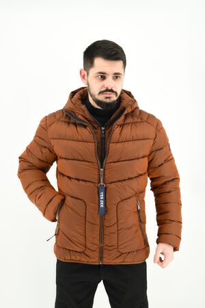 Yes Zee J839/M900 Men's Jacket Puffer Slim Fit Brown - Bronze