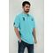 Vinson Polo Club 100705SE Hartman Men's Blouse Short Sleeve Polo With Pique Design Slim Fit Blue Aqua