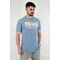 Yes Zee T747CX Ανδρική Μπλούζα Κοντομάνικη T-Shirt Με Τύπωμα Σε Μεσάτη Γραμμή Σιέλ