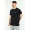 Yes Zee T724 Ανδρική Μπλούζα Κοντομάνικη T-Shirt Με Κουμπιά Σε Μεσάτη Γραμμή Μαύρη