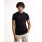 Martini 70954 Ανδρική Μπλούζα Κοντομάνικη T-Shirt Ελαστική Με Σχέδιο Σε Μεσάτη Γραμμή Μαύρη