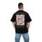 2512 Distand Minds Ανδρική Μπλούζα Κοντομάνικη T-Shirt Με Τύπωμα Στο Στήθος Και Στη Πλάτη Σε Oversize Γραμμή Μαύρη