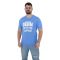 Pre End Atlas Ανδρική Μπλούζα Κοντομάνικη T-Shirt Με Τύπωμα Στο Στήθος Σε Κανονική Γραμμή Σιελ / Μπλε
